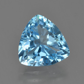 Topazio naturale blu da 3,39 ct, trillion, VS