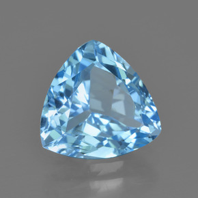 Topazio naturale blu da 3,80 ct, trillion, VVS-VS