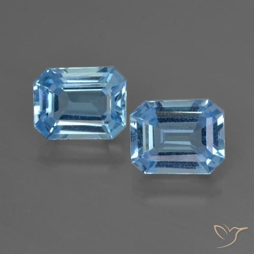 5.26ctw Naturale Blu svizzero Topazio, Taglio smeraldo, VVS-VS