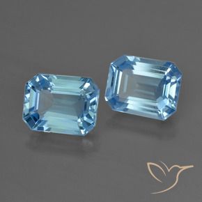 Gemme di Topazio Blu svizzero naturale da 5.26 ct, Ottagonale / Taglio smeraldo, VVS-VS