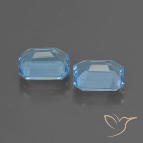 Gemme di Topazio Blu svizzero naturale da 5.26 ct, Ottagonale / Taglio smeraldo, VVS-VS