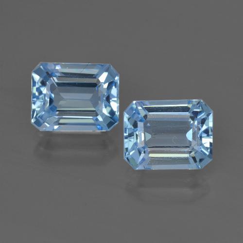 Gemme di Topazio Blu svizzero naturale da 5.79 ct, Taglio smeraldo, VVS