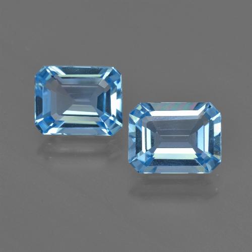 Topazio naturale blu da 4,80 ct, taglio smeraldo, VVS