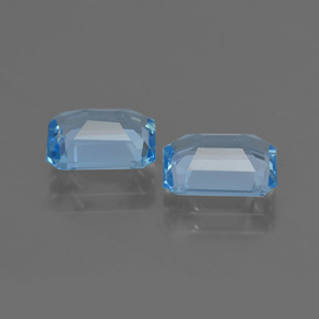 Topazio naturale blu da 4,80 ct, taglio smeraldo, VVS