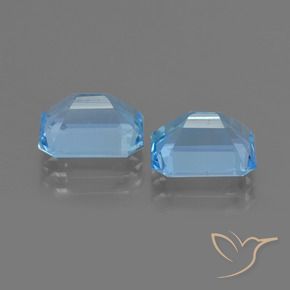 Gemme di Topazio Blu svizzero naturale da 5.87 ct, Taglio smeraldo, VVS