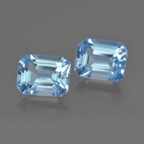 Gemme di Topazio Blu svizzero naturale da 5.15 ct, Taglio smeraldo, VVS