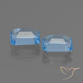 Gemme di Topazio Celeste naturale da 5.75 ct, Ottagonale / Taglio smeraldo, VVS
