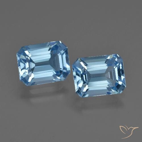 5.15ctw Naturale Blu svizzero Topazio, Taglio smeraldo, VVS-VS