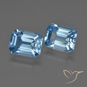 Gemme di Topazio Blu svizzero naturale da 5.15 ct, Ottagonale / Taglio smeraldo, VVS-VS