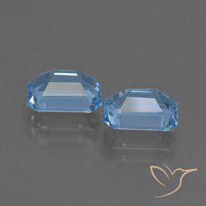 Gemme di Topazio Blu svizzero naturale da 5.15 ct, Ottagonale / Taglio smeraldo, VVS-VS