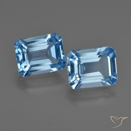 5.50ctw Naturale Blu svizzero Topazio, Taglio smeraldo, VVS-VS