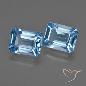 Gemme di Topazio Blu svizzero naturale da 5.50 ct, Ottagonale / Taglio smeraldo, VVS-VS