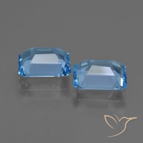 Gemme di Topazio Blu svizzero naturale da 5.50 ct, Ottagonale / Taglio smeraldo, VVS-VS