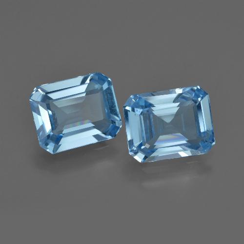 Topazio naturale blu da 4,26 ct, taglio smeraldo, VS