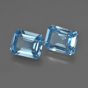 Topazio naturale blu da 4,26 ct, taglio smeraldo, VS
