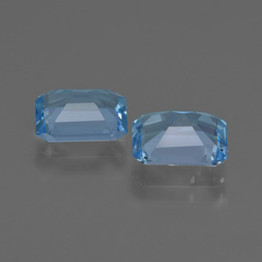 Topazio naturale blu da 4,26 ct, taglio smeraldo, VS