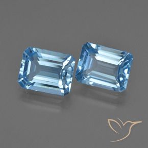 Gemme di Topazio Blu svizzero naturale da 5.14 ct, Ottagonale / Taglio smeraldo, VVS-VS