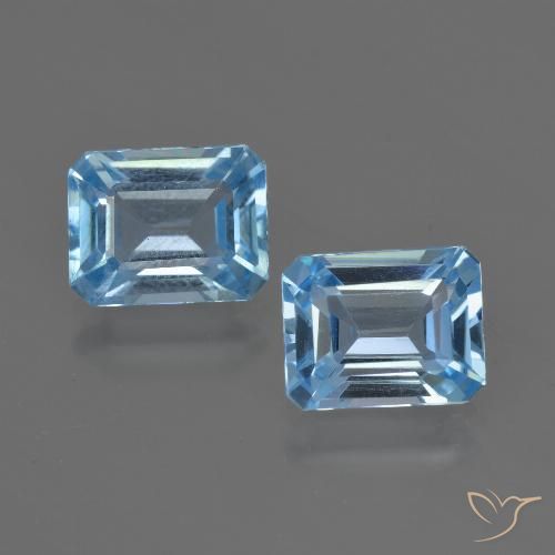 5.73ctw Naturale Celeste Topazio, Taglio smeraldo, VVS-VS