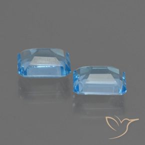 Gemme di Topazio Celeste naturale da 5.73 ct, Ottagonale / Taglio smeraldo, VVS-VS