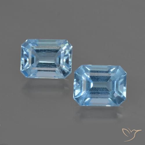 5.75ctw Naturale Blu svizzero Topazio, Taglio smeraldo, VVS-VS