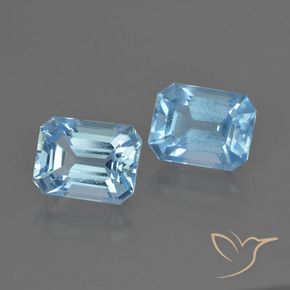 Gemme di Topazio Blu svizzero naturale da 5.75 ct, Ottagonale / Taglio smeraldo, VVS-VS