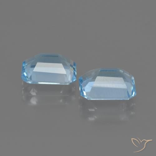 Gemme di Topazio Celeste naturale da 5.19 ct, Ottagonale / Taglio smeraldo, VVS