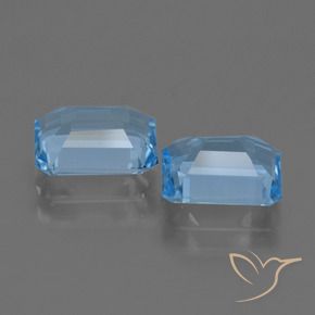 Gemme di Topazio Blu svizzero naturale da 4.64 ct, Taglio smeraldo, VS