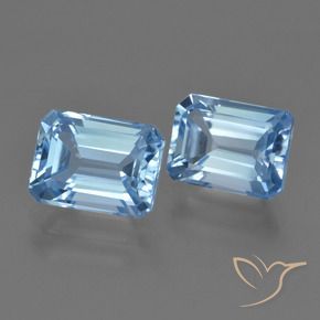 Gemme di Topazio Celeste naturale da 5.01 ct, Ottagonale / Taglio smeraldo, VS