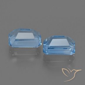 Gemme di Topazio Celeste naturale da 5.01 ct, Ottagonale / Taglio smeraldo, VS