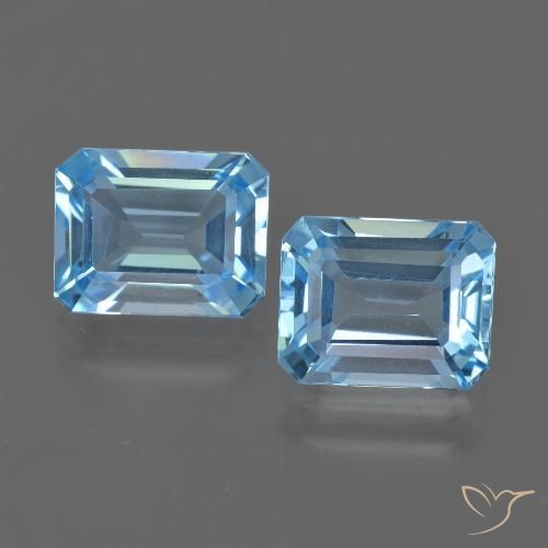5.23ctw Naturale Blu svizzero Topazio, Taglio smeraldo, VVS