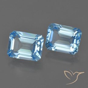 Gemme di Topazio Blu svizzero naturale da 5.23 ct, Ottagonale / Taglio smeraldo, VVS