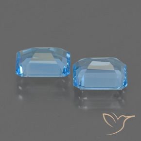 Gemme di Topazio Blu svizzero naturale da 5.23 ct, Ottagonale / Taglio smeraldo, VVS