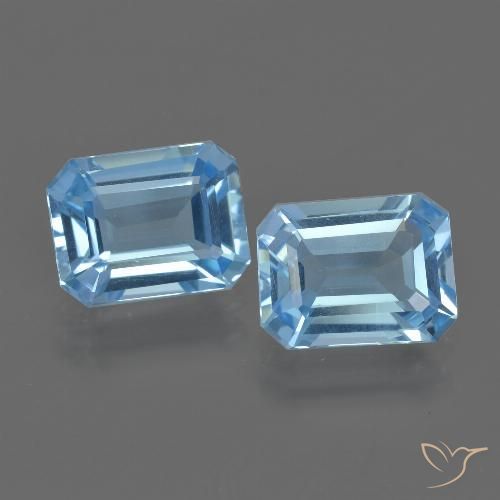 4.87ctw Naturale Blu svizzero Topazio, Taglio smeraldo, VVS-VS