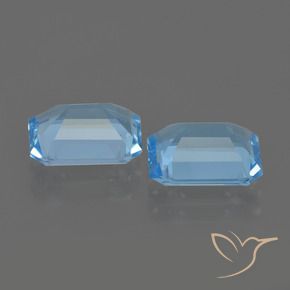 Topazio naturale blu da 4,75 ct, taglio smeraldo, VS