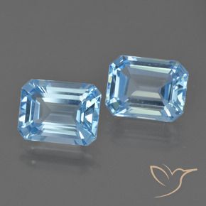 Gemme di Topazio Celeste naturale da 4.88 ct, Taglio smeraldo, VS