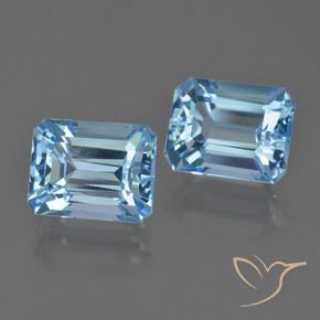 Gemme di Topazio Blu svizzero naturale da 6.26 ct, Ottagonale / Taglio smeraldo, VVS