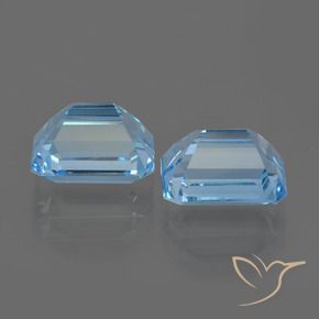 Gemme di Topazio Blu svizzero naturale da 6.26 ct, Ottagonale / Taglio smeraldo, VVS
