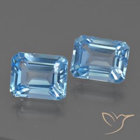 Gemme di Topazio Celeste naturale da 5.96 ct, Ottagonale / Taglio smeraldo, VS