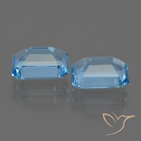 Gemme di Topazio Celeste naturale da 5.96 ct, Ottagonale / Taglio smeraldo, VS