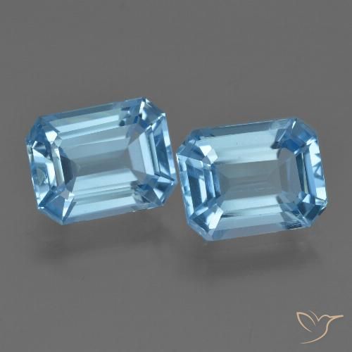 Topazio naturale blu da 5,33 ct, taglio smeraldo, VVS-VS