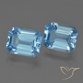 Topazio naturale blu da 5,33 ct, taglio smeraldo, VVS-VS