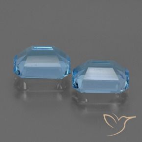 Topazio naturale blu da 5,33 ct, taglio smeraldo, VVS-VS