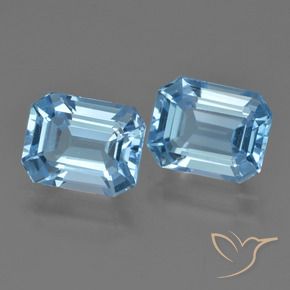 Gemme di Topazio Celeste naturale da 5.73 ct, Ottagonale / Taglio smeraldo, VS