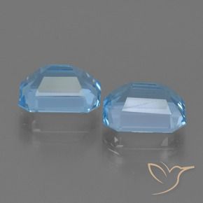 Gemme di Topazio Celeste naturale da 5.73 ct, Ottagonale / Taglio smeraldo, VS