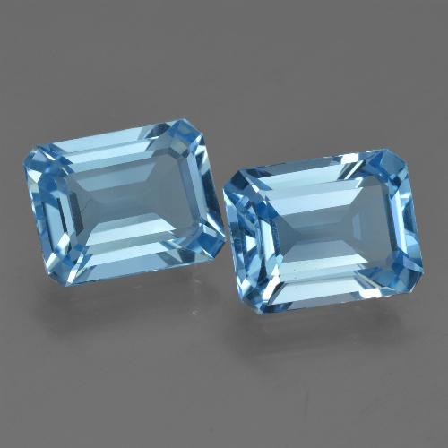 Topazio naturale blu da 5,53 ct, taglio smeraldo, VVS