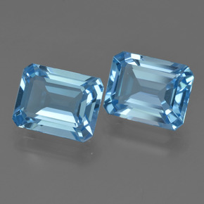 Topazio naturale blu da 5,53 ct, taglio smeraldo, VVS