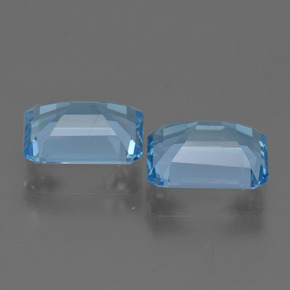 Topazio naturale blu da 5,53 ct, taglio smeraldo, VVS