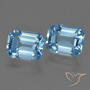 Topazio naturale blu da 5,75 ct, taglio smeraldo, VVS