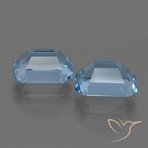 Topazio naturale blu da 5,75 ct, taglio smeraldo, VVS