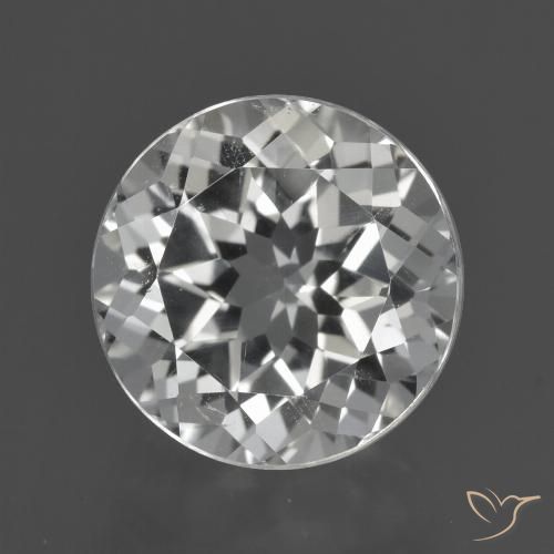 5.50ct Naturale Bianco Topazio, Rotondo, VVS